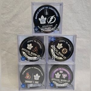Toronto Maple Leafs Game Used Pucks NHL Hockey
